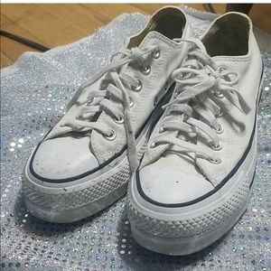 White Converse platform sneakers 6.5